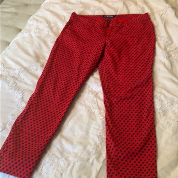 Red/blue pattern skinny pants - Picture 2 of 5
